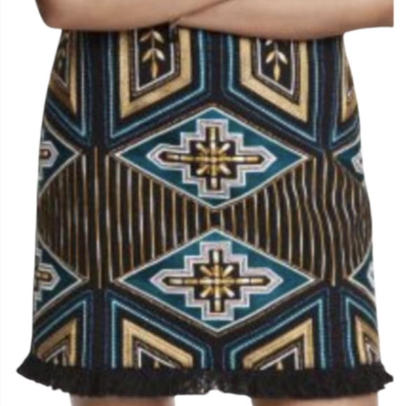 Size 4 H&M beaded fringed mini skirt - Picture 1 of 12